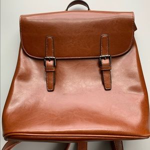 Leather Backpack with Vintage Style